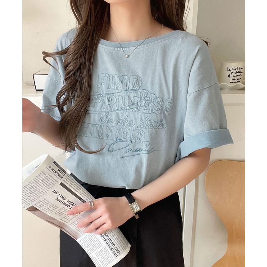 【 クラシカルエルフ classical elf 】 tシャツ レディース 半袖 前後2WAY ヴィンテージ刺繍 Tシャツ 綿100% 大人のこなれ感 ワイドネック半袖 | classicalelf | 11