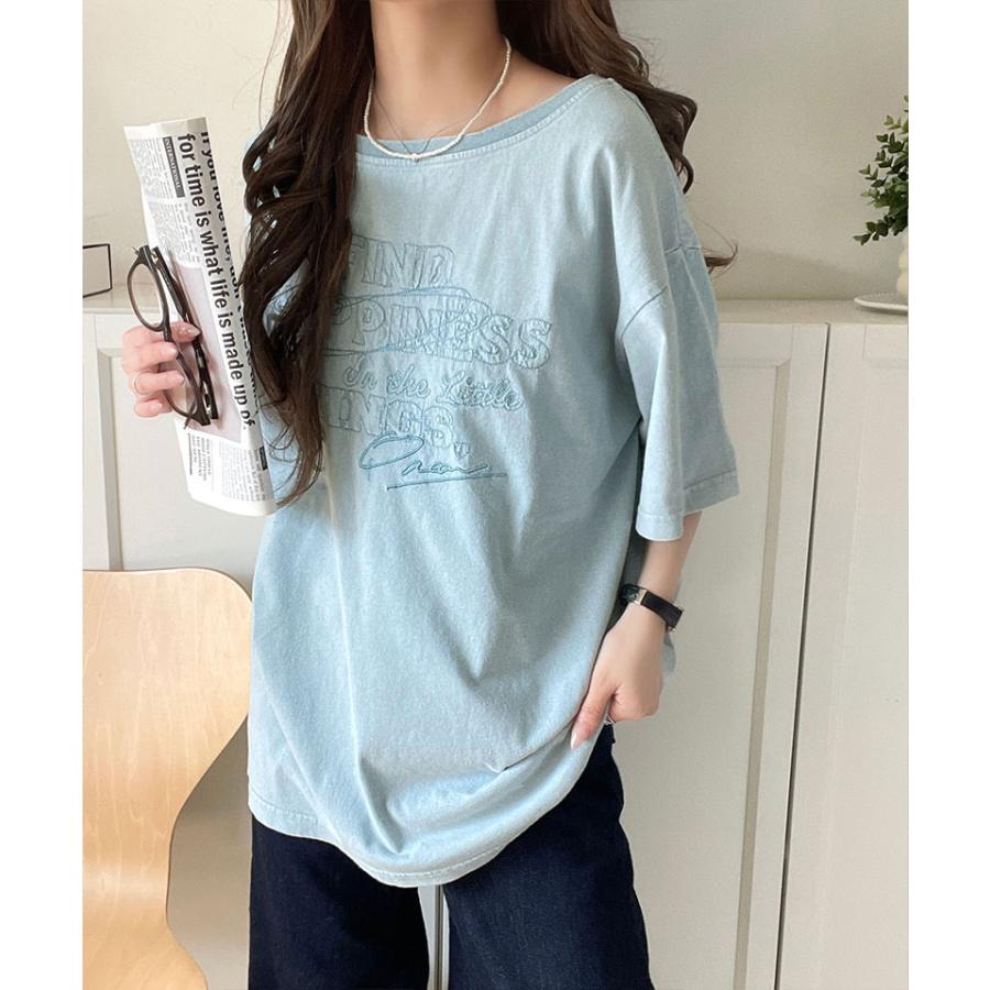 【 クラシカルエルフ classical elf 】 tシャツ レディース 半袖 前後2WAY ヴィンテージ刺繍 Tシャツ 綿100% 大人のこなれ感 ワイドネック半袖 | classicalelf | 12