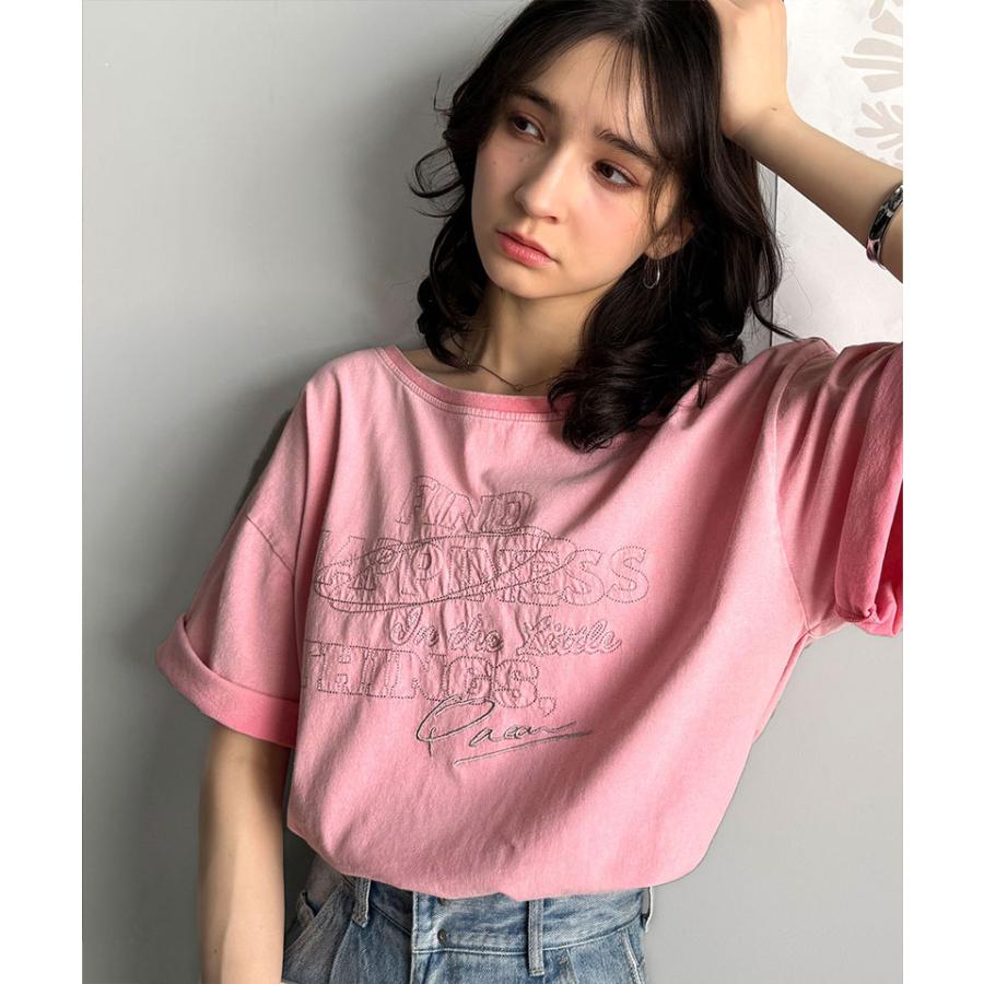 【 クラシカルエルフ classical elf 】 tシャツ レディース 半袖 前後2WAY ヴィンテージ刺繍 Tシャツ 綿100% 大人のこなれ感 ワイドネック半袖 | classicalelf | 15