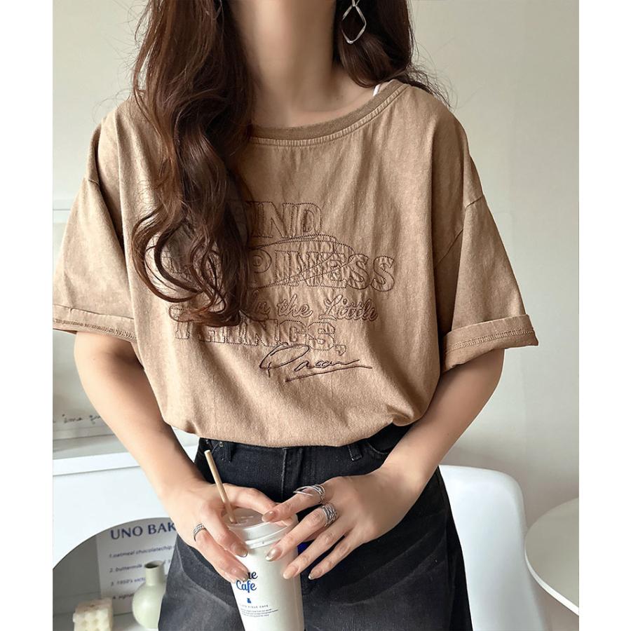 【 クラシカルエルフ classical elf 】 tシャツ レディース 半袖 前後2WAY ヴィンテージ刺繍 Tシャツ 綿100% 大人のこなれ感 ワイドネック半袖 | classicalelf | 08