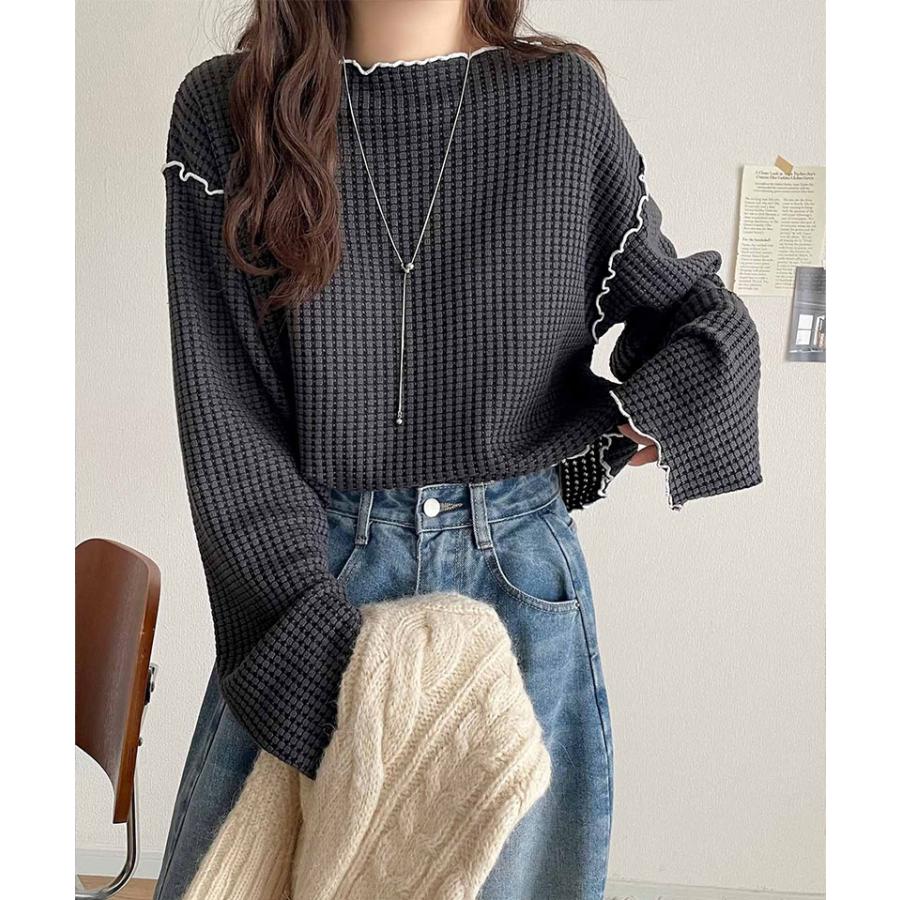 【 クラシカルエルフ classical elf 】tシャツ レディース 長袖 ロンT トップス トレンド感 満載 前後 2way ヘビー ワッフル 素材 切り替え | classicalelf | 13