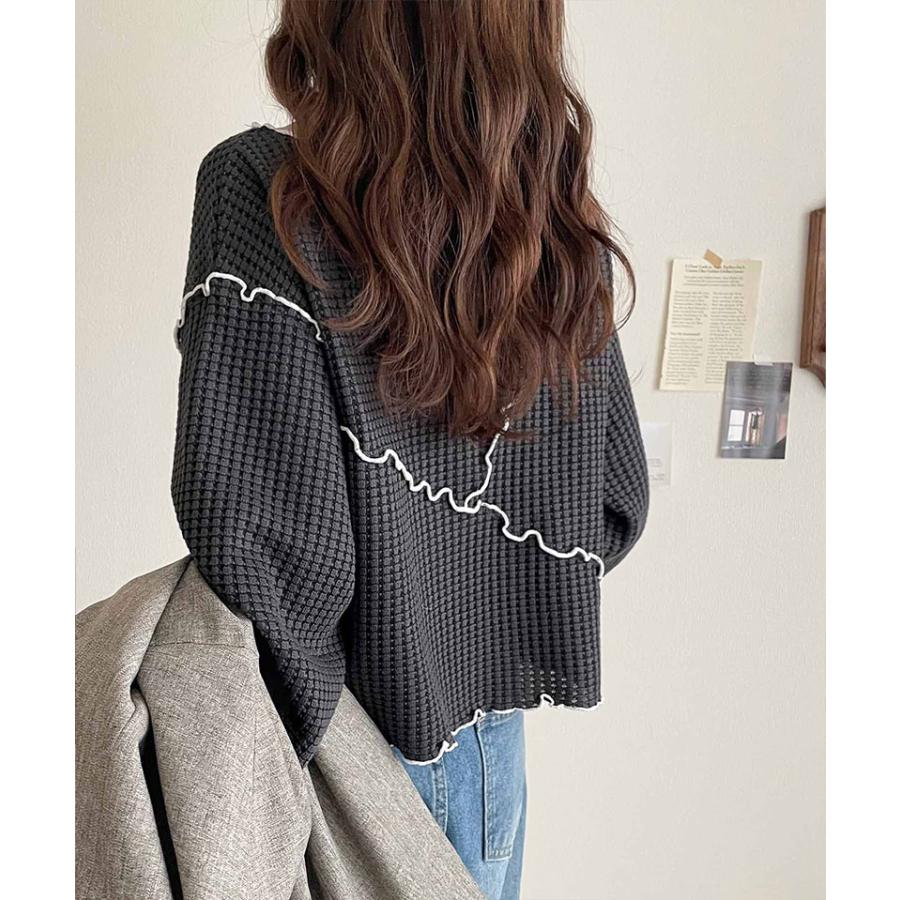 【 クラシカルエルフ classical elf 】tシャツ レディース 長袖 ロンT トップス トレンド感 満載 前後 2way ヘビー ワッフル 素材 切り替え | classicalelf | 14