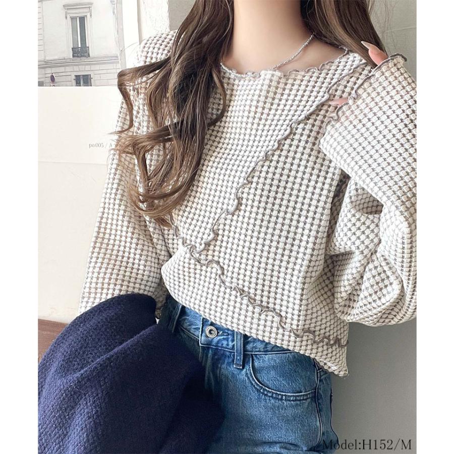 【 クラシカルエルフ classical elf 】tシャツ レディース 長袖 ロンT トップス トレンド感 満載 前後 2way ヘビー ワッフル 素材 切り替え | classicalelf | 02