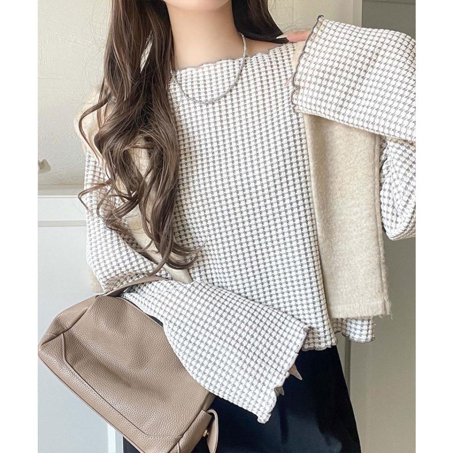 【 クラシカルエルフ classical elf 】tシャツ レディース 長袖 ロンT トップス トレンド感 満載 前後 2way ヘビー ワッフル 素材 切り替え | classicalelf | 05