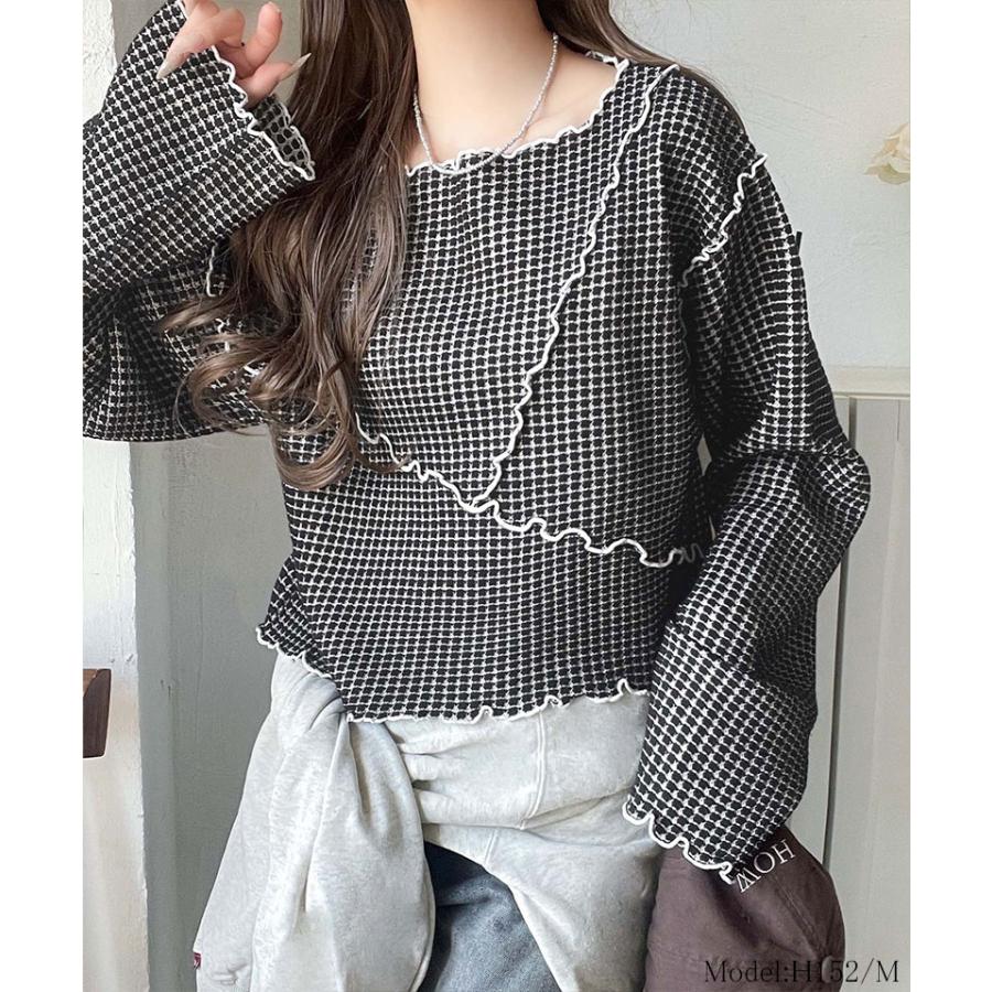 【 クラシカルエルフ classical elf 】tシャツ レディース 長袖 ロンT トップス トレンド感 満載 前後 2way ヘビー ワッフル 素材 切り替え | classicalelf | 07