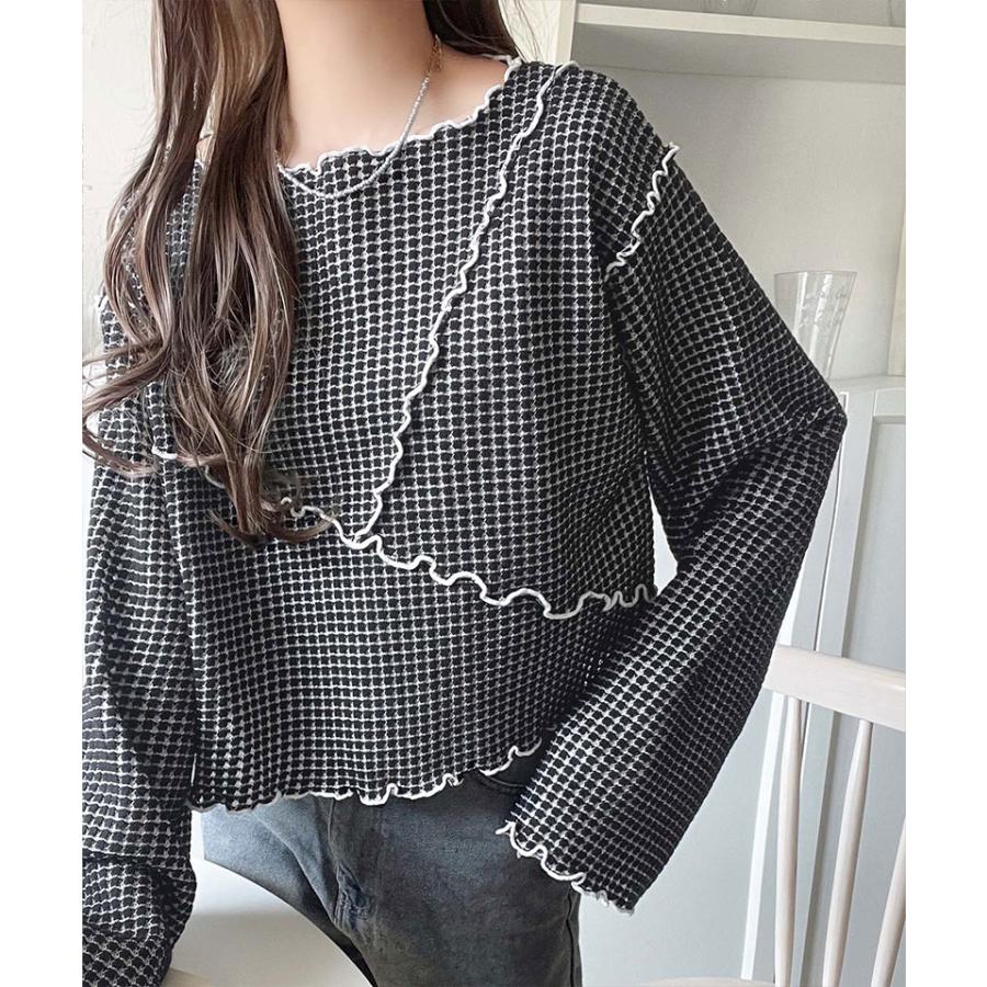 【 クラシカルエルフ classical elf 】tシャツ レディース 長袖 ロンT トップス トレンド感 満載 前後 2way ヘビー ワッフル 素材 切り替え | classicalelf | 08