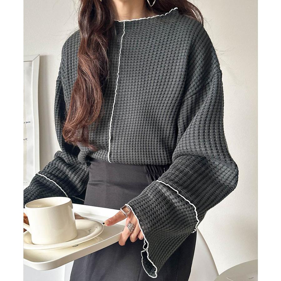 【 クラシカルエルフ classical elf 】tシャツ レディース 長袖 ロンT トップス 前後 2way ヘビー ワッフル 素材 メロウ プルオーバー 長袖 ゆるっと | classicalelf | 12