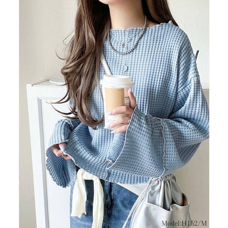 【 クラシカルエルフ classical elf 】tシャツ レディース 長袖 ロンT トップス 前後 2way ヘビー ワッフル 素材 メロウ プルオーバー 長袖 ゆるっと | classicalelf | 13