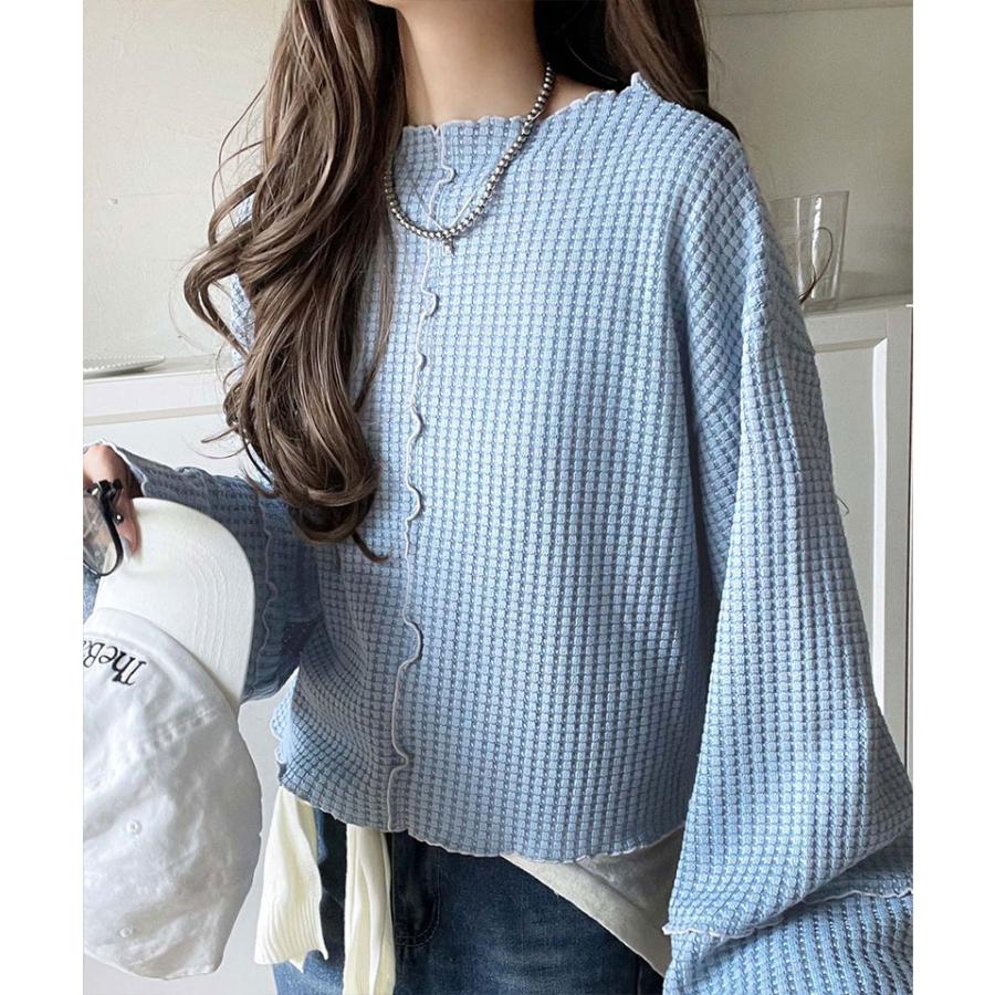 【 クラシカルエルフ classical elf 】tシャツ レディース 長袖 ロンT トップス 前後 2way ヘビー ワッフル 素材 メロウ プルオーバー 長袖 ゆるっと | classicalelf | 15