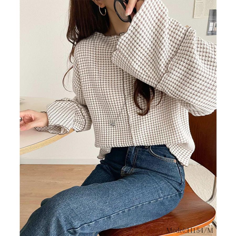 【 クラシカルエルフ classical elf 】tシャツ レディース 長袖 ロンT トップス 前後 2way ヘビー ワッフル 素材 メロウ プルオーバー 長袖 ゆるっと | classicalelf | 02