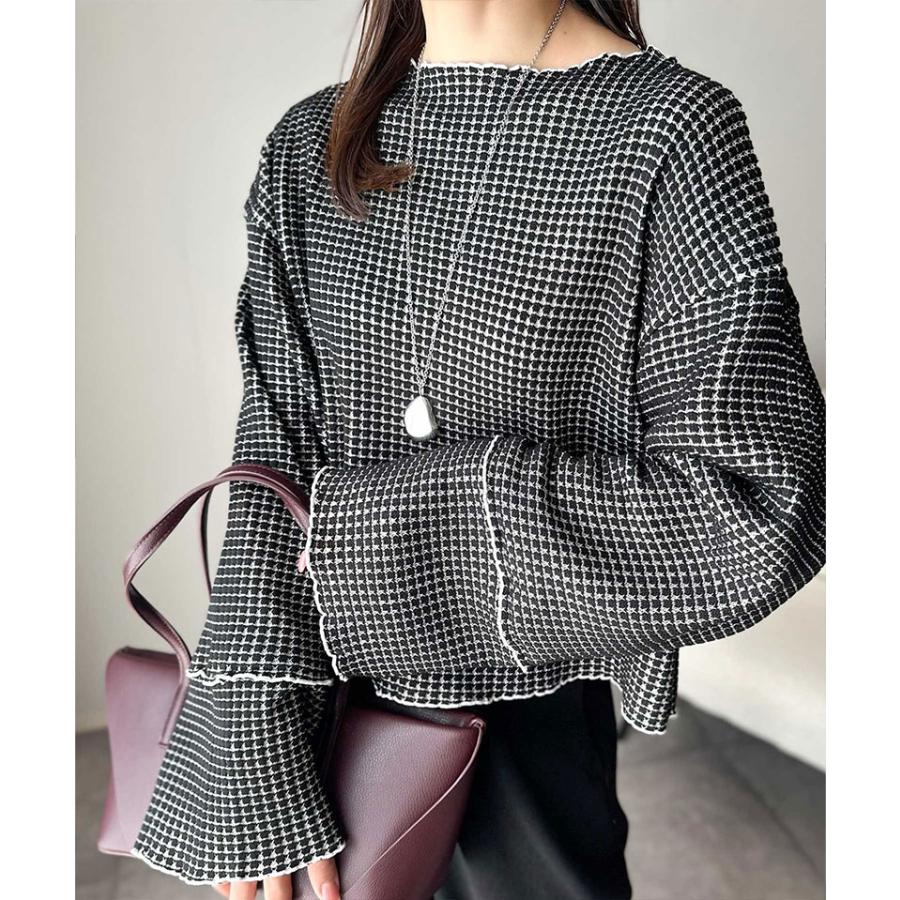 【 クラシカルエルフ classical elf 】tシャツ レディース 長袖 ロンT トップス 前後 2way ヘビー ワッフル 素材 メロウ プルオーバー 長袖 ゆるっと | classicalelf | 08