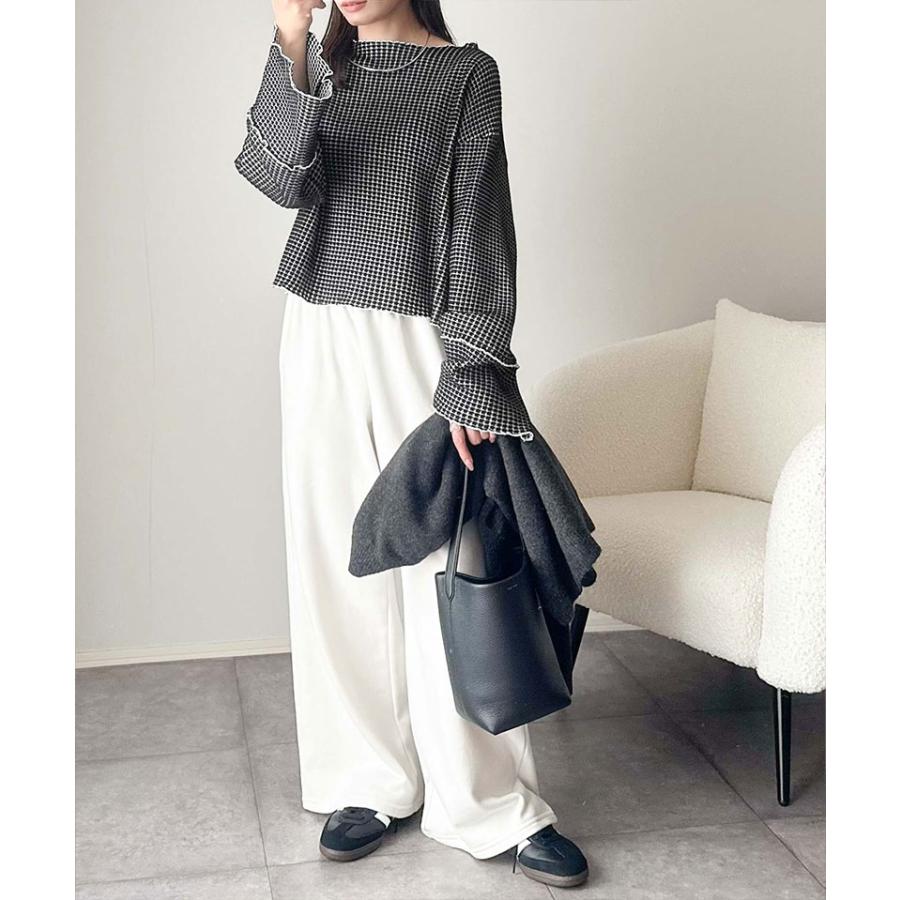 【 クラシカルエルフ classical elf 】tシャツ レディース 長袖 ロンT トップス 前後 2way ヘビー ワッフル 素材 メロウ プルオーバー 長袖 ゆるっと | classicalelf | 09