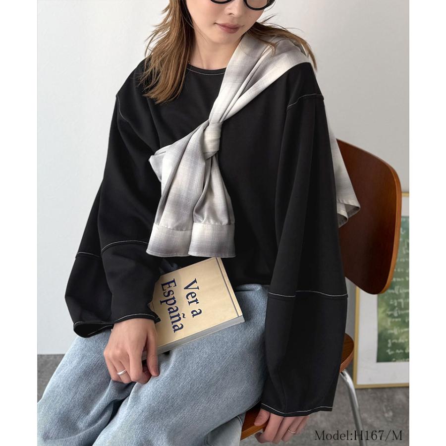 【 クラシカルエルフ classical elf 】 ロンt レディース ブランド トップス ふんわり ランタン スリーブ 切替 ステッチ ダンボール 素材 プルオーバー 長袖 | classicalelf | 05