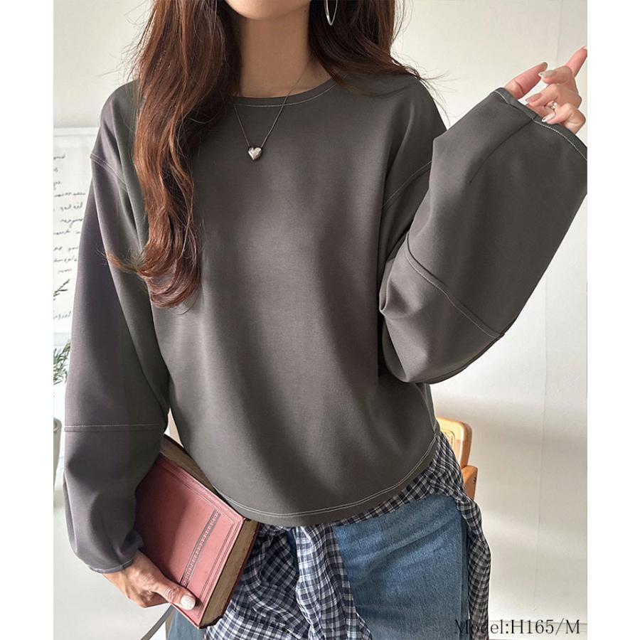 【 クラシカルエルフ classical elf 】 ロンt レディース ブランド トップス ふんわり ランタン スリーブ 切替 ステッチ ダンボール 素材 プルオーバー 長袖 | classicalelf | 08