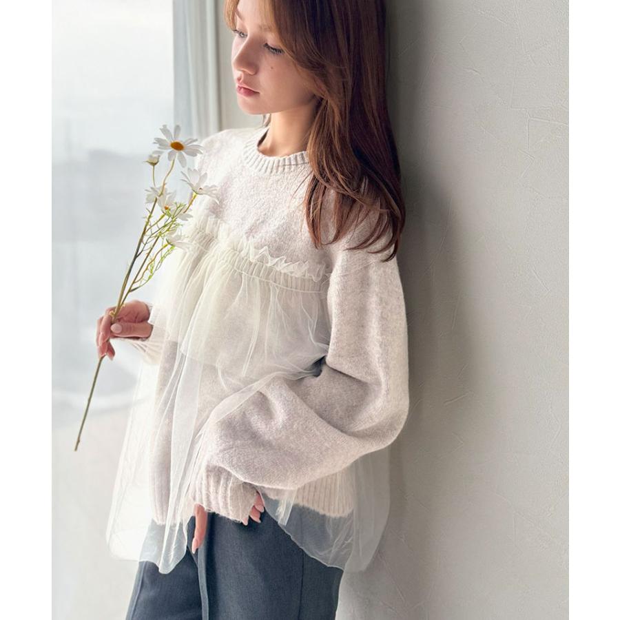 【 クラシカルエルフ classical elf 】ニット レディース 長袖 トップス チュール ドッキング ボリュームスリーブ 華やかさ カジュアル 大人ガーリー | classicalelf | 12