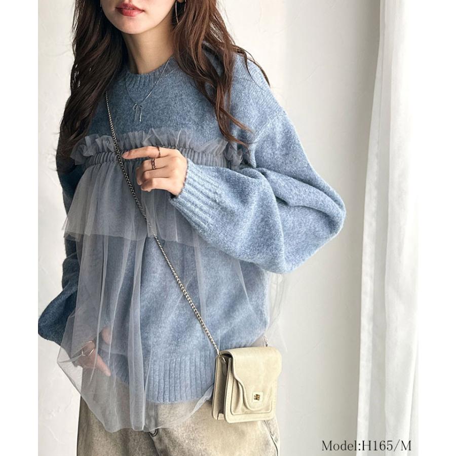 【 クラシカルエルフ classical elf 】ニット レディース 長袖 トップス チュール ドッキング ボリュームスリーブ 華やかさ カジュアル 大人ガーリー | classicalelf | 14