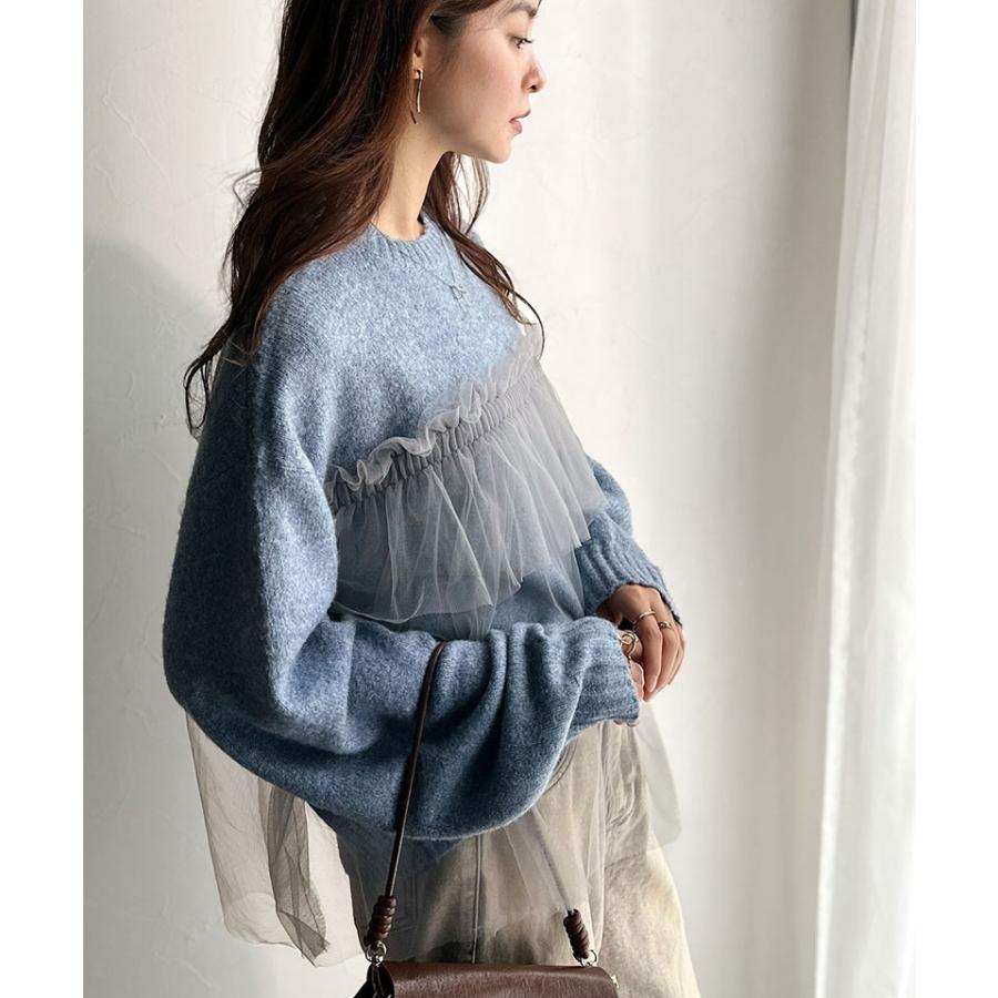 【 クラシカルエルフ classical elf 】ニット レディース 長袖 トップス チュール ドッキング ボリュームスリーブ 華やかさ カジュアル 大人ガーリー | classicalelf | 15