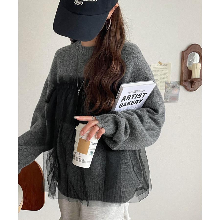 【 クラシカルエルフ classical elf 】ニット レディース 長袖 トップス チュール ドッキング ボリュームスリーブ 華やかさ カジュアル 大人ガーリー | classicalelf | 07