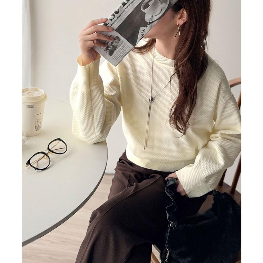 【 クラシカルエルフ classical elf 】トップス ニット セーター 立体感のある 太リブ 上品映え 長袖 ボーダー 着回し デイリー 華奢見え | classicalelf | 04