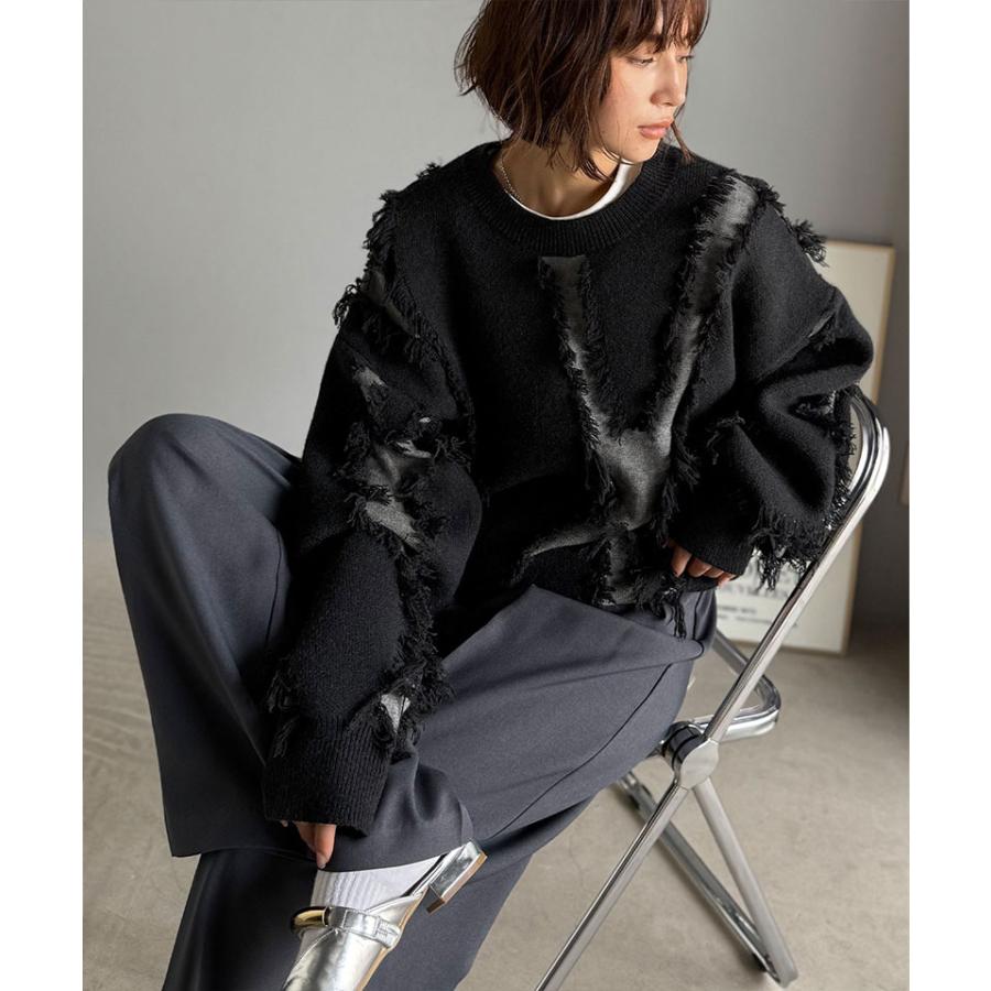 【 クラシカルエルフ classical elf 】ニット レディース 長袖 トップス フリンジ 配色 オーバーニット 長袖 男女兼用 ユニセックス メンズ ゆるっと | classicalelf | 06