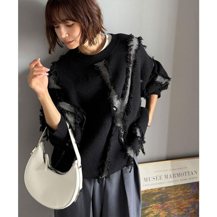 【 クラシカルエルフ classical elf 】ニット レディース 長袖 トップス フリンジ 配色 オーバーニット 長袖 男女兼用 ユニセックス メンズ ゆるっと | classicalelf | 07