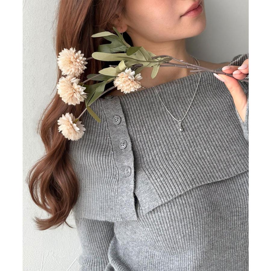 【 クラシカルエルフ classical elf 】 トップス ニット レディース 長袖 華奢見え サムホール 付き オフショルダー リブ 編み 長袖 スタイルアップ | classicalelf | 09