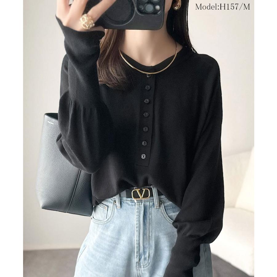 【 クラシカルエルフ classical elf 】 トップス ニット レディース ヘンリーネック ラグランスリーブ 前後2way カジュアル シンプル モード | classicalelf | 05