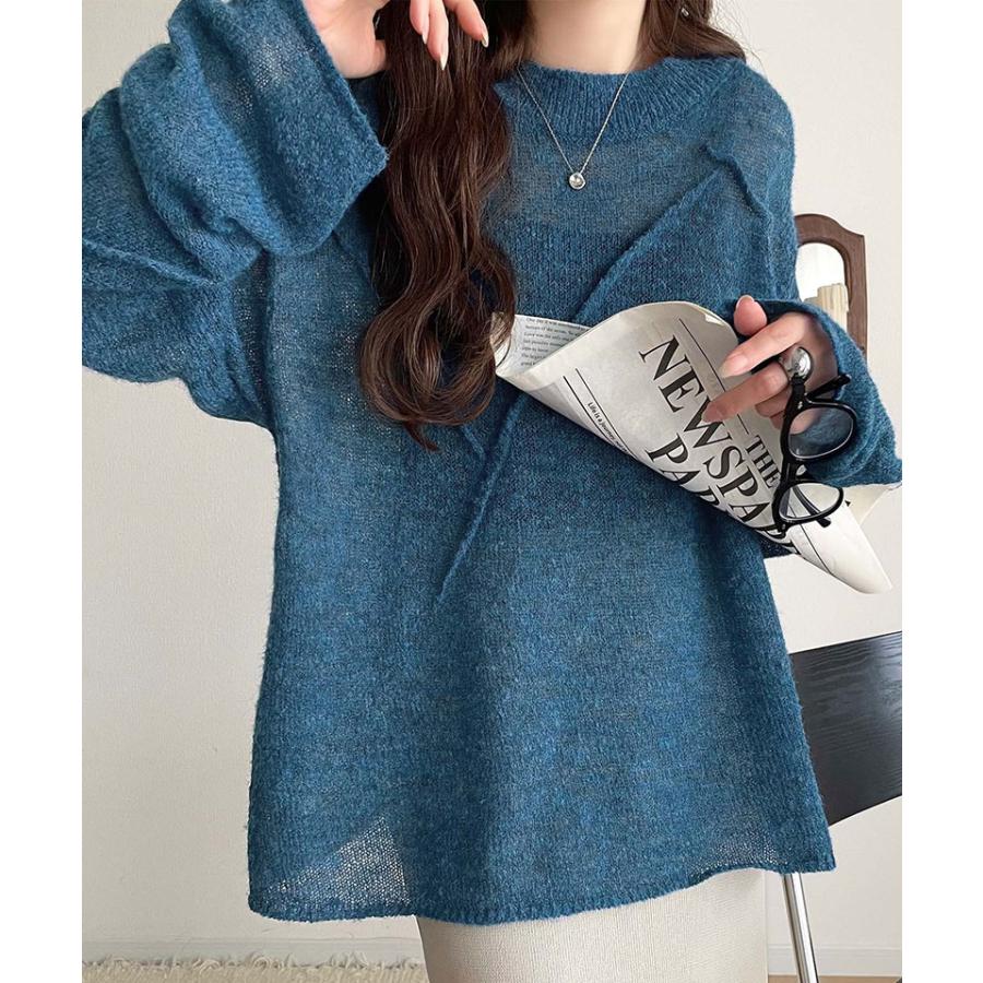 【 クラシカルエルフ classical elf 】 トップス ニット レディース モヘアタッチ ロングスリーブ シアー 透け感 ニュアンス感 お洒落 | classicalelf | 12