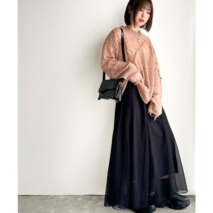 【 クラシカルエルフ classical elf 】 トップス ニット レディース モヘアタッチ ロングスリーブ シアー 透け感 ニュアンス感 お洒落 | classicalelf | 14