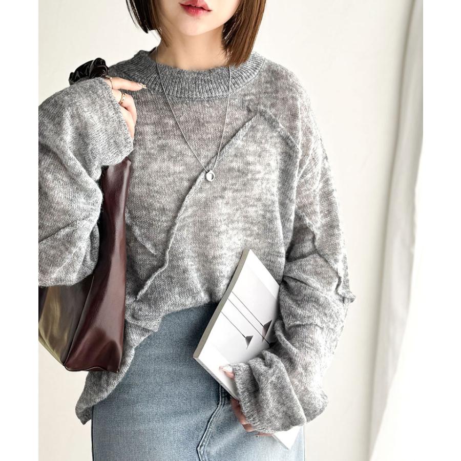 【 クラシカルエルフ classical elf 】 トップス ニット レディース モヘアタッチ ロングスリーブ シアー 透け感 ニュアンス感 お洒落 | classicalelf | 03