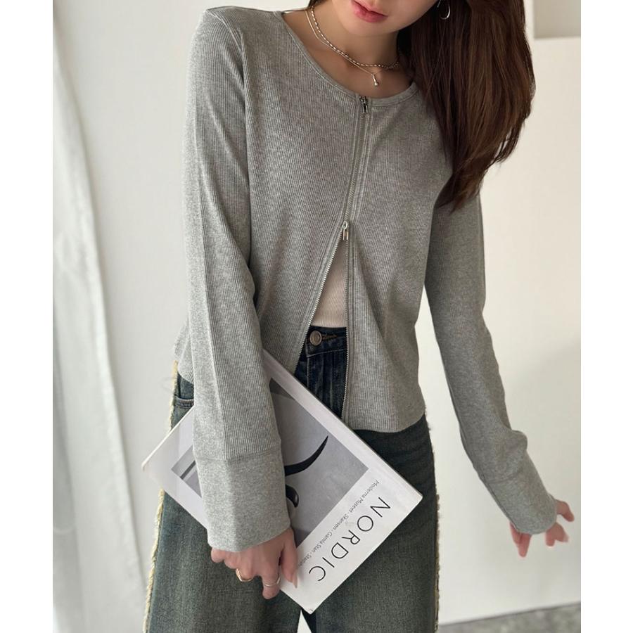 【 クラシカルエルフ classical elf 】 トップス カーディガン レディース ダブルジップ 綿100％ 上品カーデ 華奢見え コンパクト 羽織り | classicalelf | 10