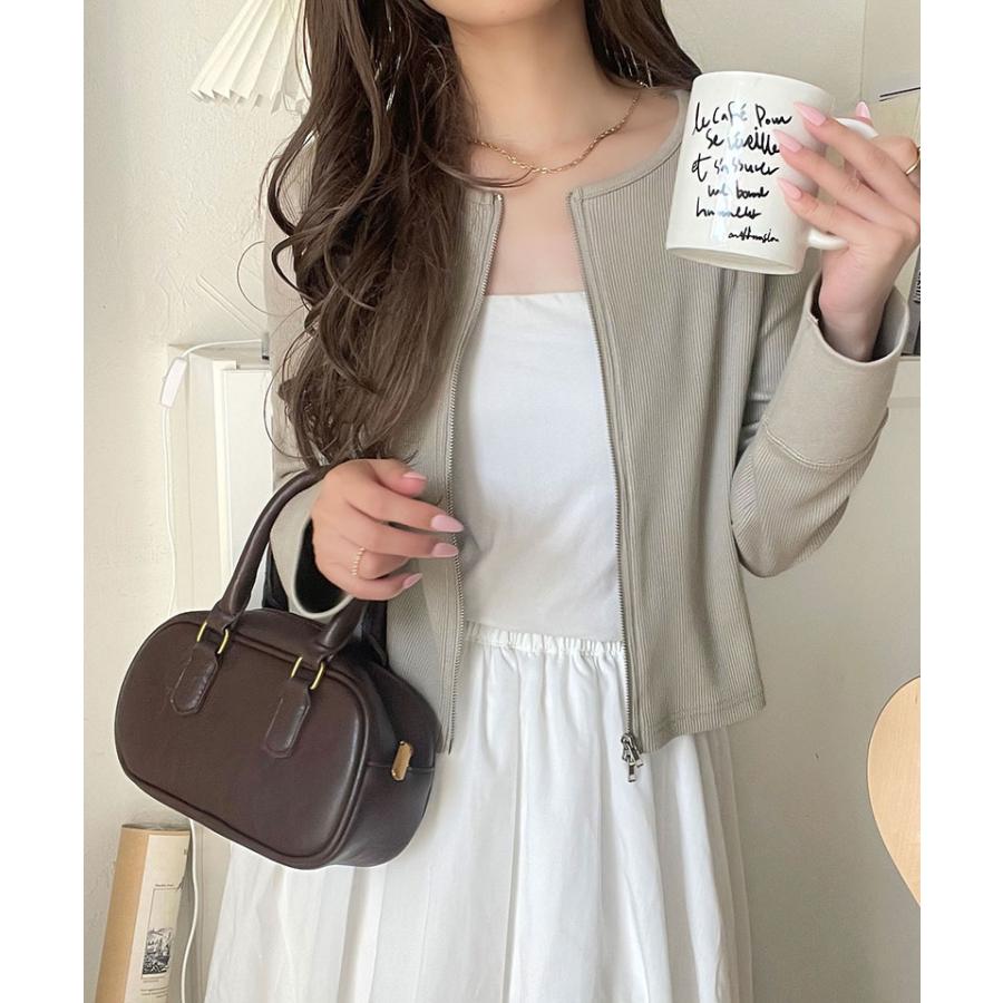 【 クラシカルエルフ classical elf 】 トップス カーディガン レディース ダブルジップ 綿100％ 上品カーデ 華奢見え コンパクト 羽織り | classicalelf | 15