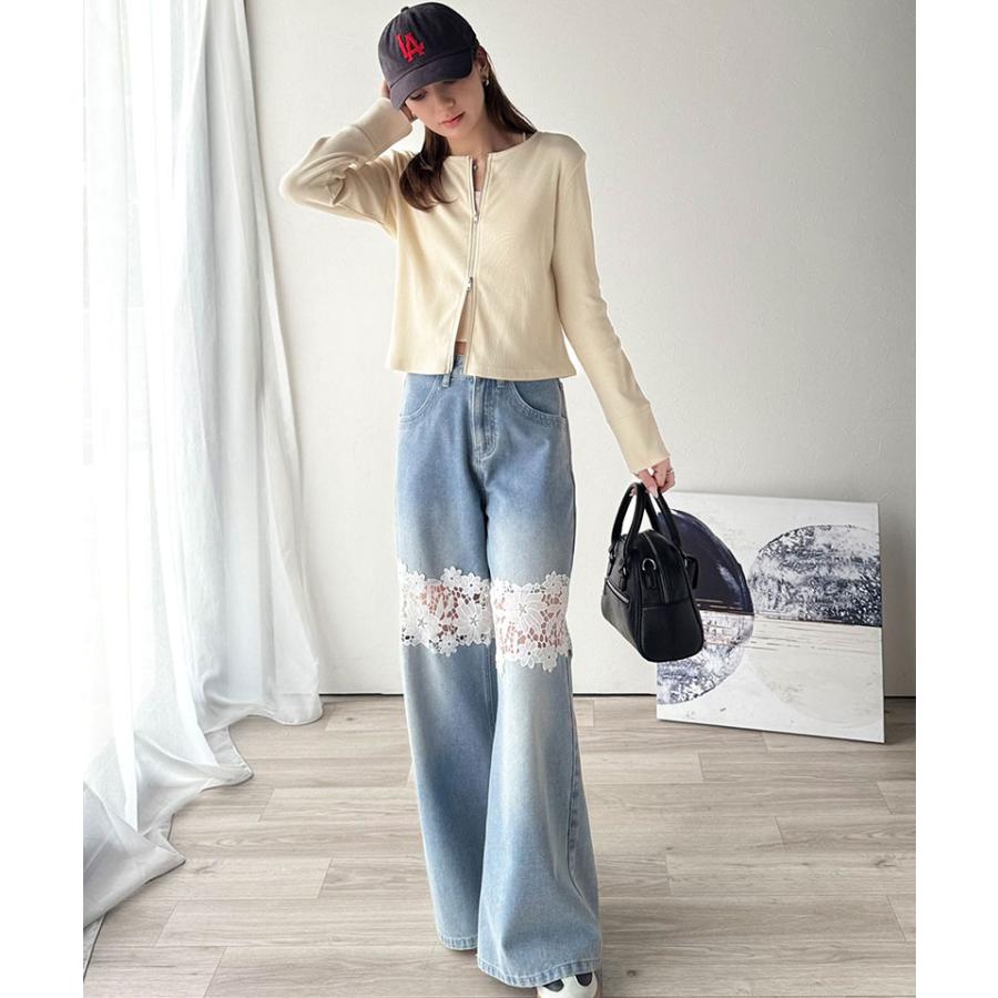 【 クラシカルエルフ classical elf 】 トップス カーディガン レディース ダブルジップ 綿100％ 上品カーデ 華奢見え コンパクト 羽織り | classicalelf | 03