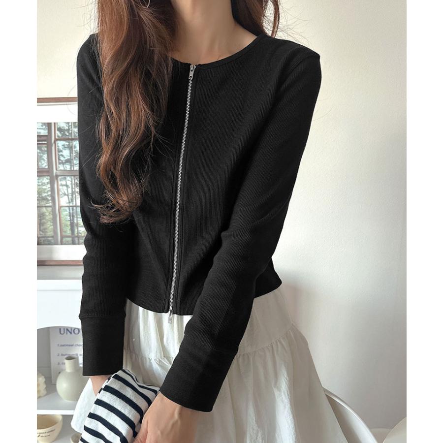 【 クラシカルエルフ classical elf 】 トップス カーディガン レディース ダブルジップ 綿100％ 上品カーデ 華奢見え コンパクト 羽織り | classicalelf | 07