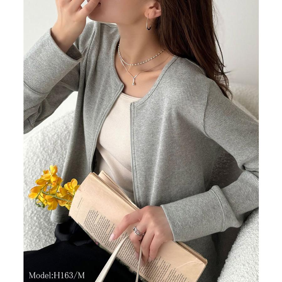【 クラシカルエルフ classical elf 】 トップス カーディガン レディース ダブルジップ 綿100％ 上品カーデ 華奢見え コンパクト 羽織り | classicalelf | 08