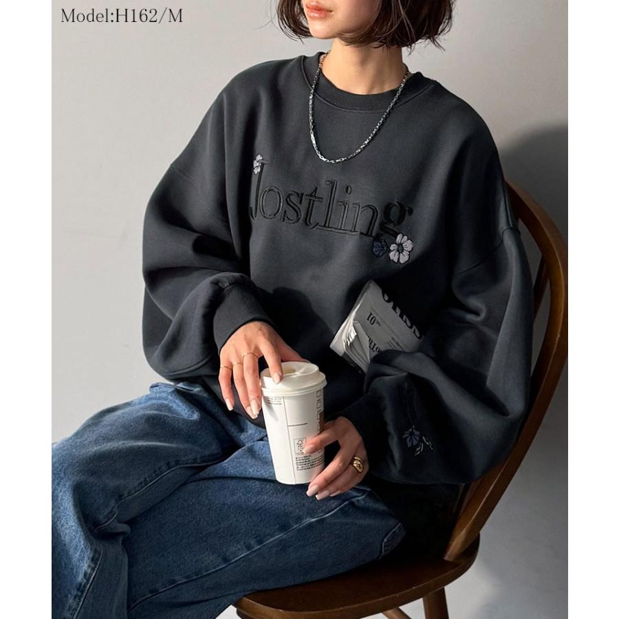 【 クラシカルエルフ classical elf 】スウェット レディース トップス フラワー刺繍 裏起毛 シンプル カジュアル オシャレ 柔らかな素材 贅沢な刺繍 | classicalelf | 02