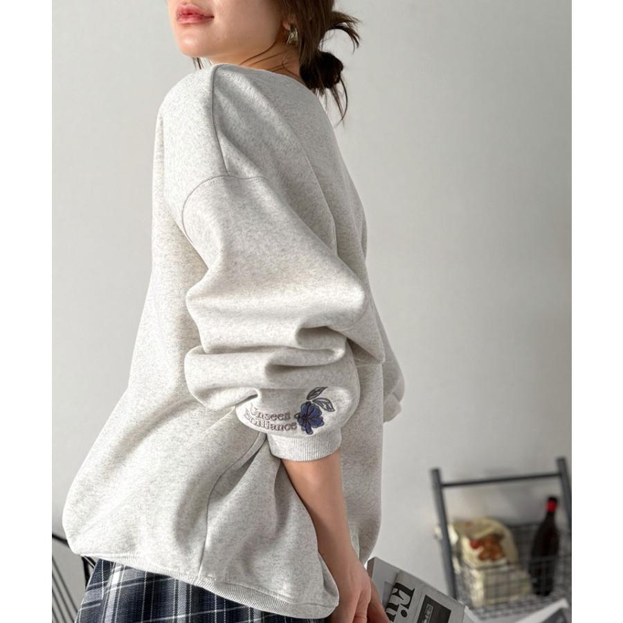 【 クラシカルエルフ classical elf 】スウェット レディース トップス フラワー刺繍 裏起毛 シンプル カジュアル オシャレ 柔らかな素材 贅沢な刺繍 | classicalelf | 08