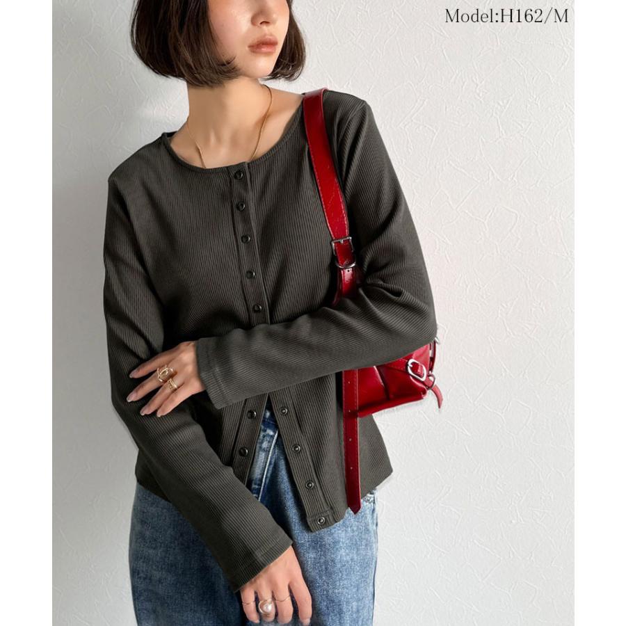 【 クラシカルエルフ classical elf 】 トップス カーディガン レディース 前後2way ドットボタン リブ シンプル | classicalelf | 10