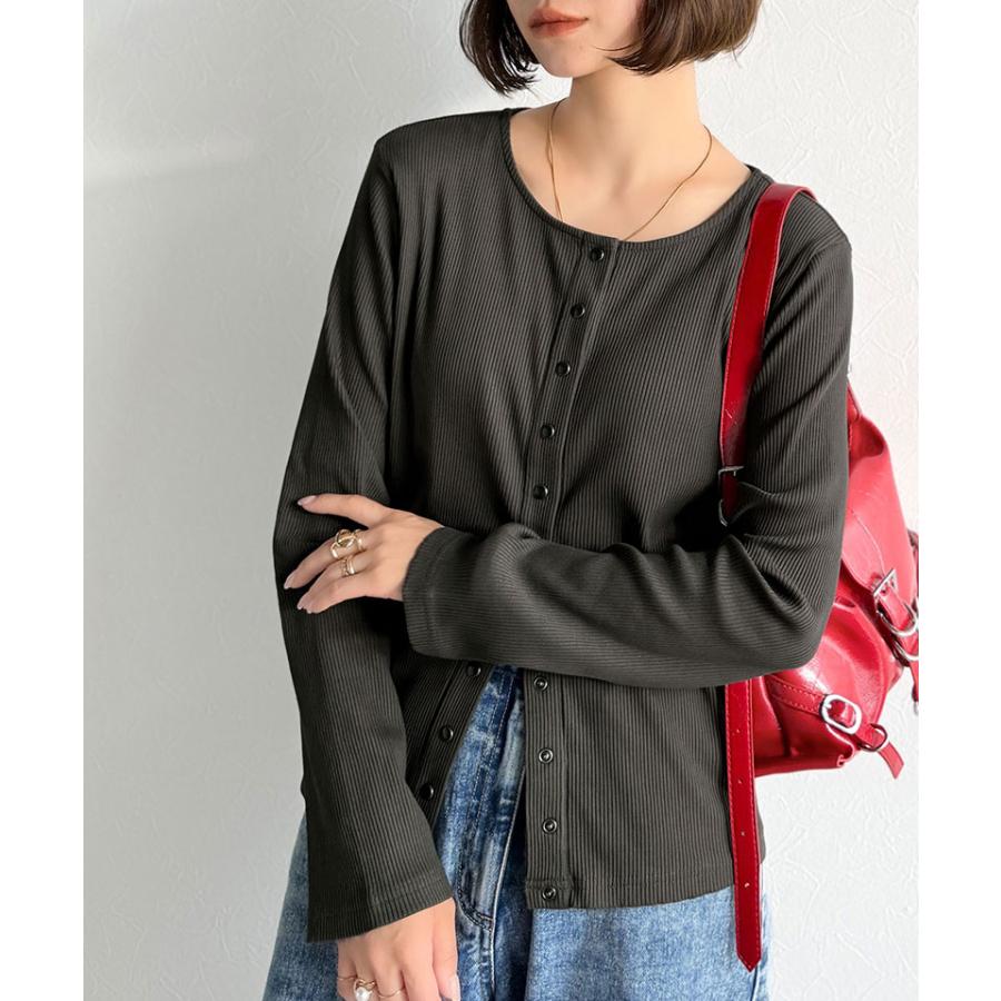 【 クラシカルエルフ classical elf 】 トップス カーディガン レディース 前後2way ドットボタン リブ シンプル | classicalelf | 12