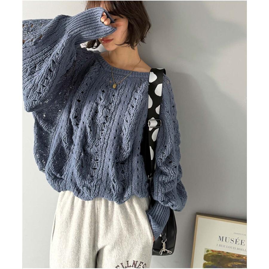 【 クラシカルエルフ classical elf 】 トップス ニット レディース 長袖 ポコポコ 透かし 編み ニットプルオーバー レイヤードコーデ ボリューム 袖 | classicalelf | 13