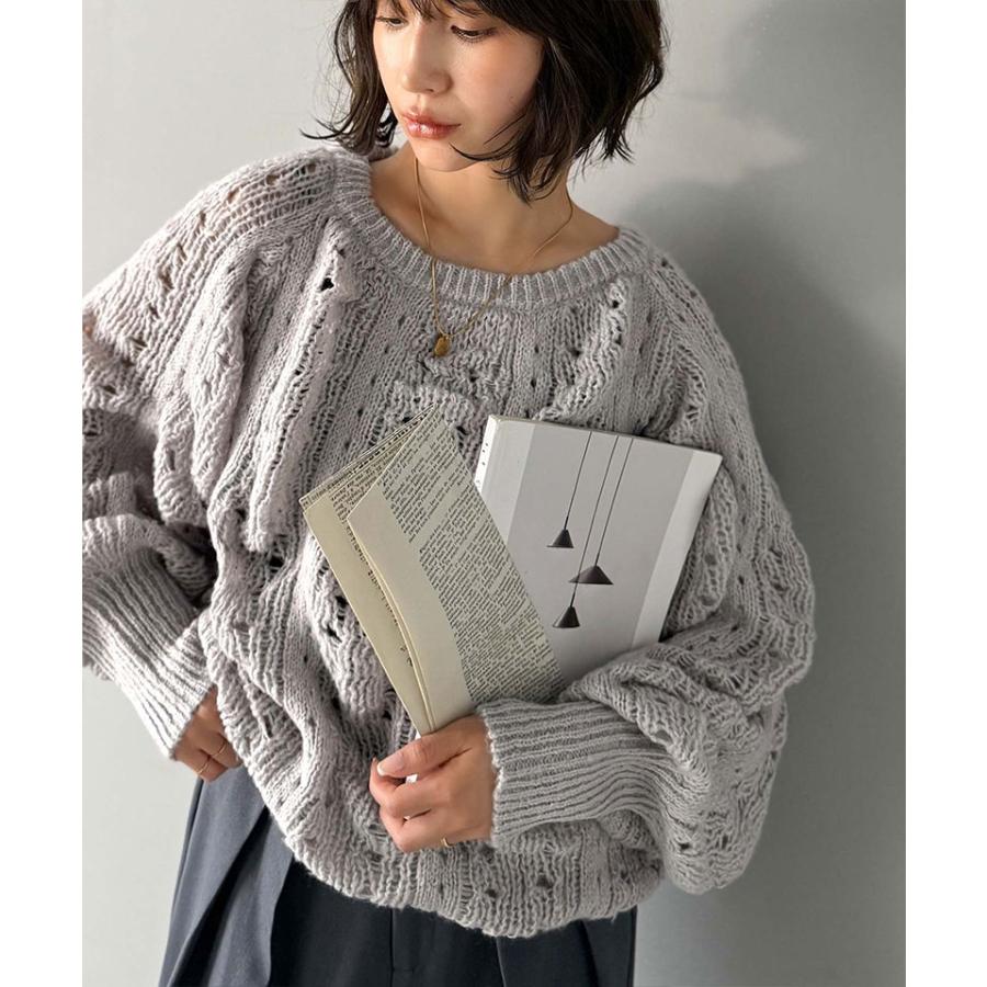 【 クラシカルエルフ classical elf 】 トップス ニット レディース 長袖 ポコポコ 透かし 編み ニットプルオーバー レイヤードコーデ ボリューム 袖 | classicalelf | 07