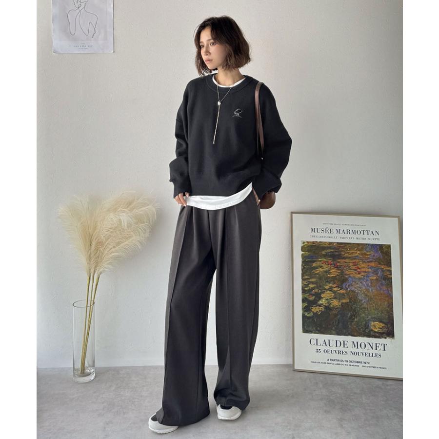 【 クラシカルエルフ classical elf 】ニット レディース 長袖 トップス コクーンニット スウェット見え 胸刺繍 シンプル 軽い着心地 ゆるっと こなれ感 | classicalelf | 07