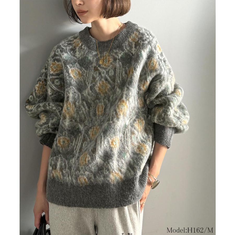 【 クラシカルエルフ classical elf 】ニット レディース 長袖 トップス ヴィンテージライク 上級見え アンティーク ラグ モチーフ柄 プルオーバー | classicalelf | 08