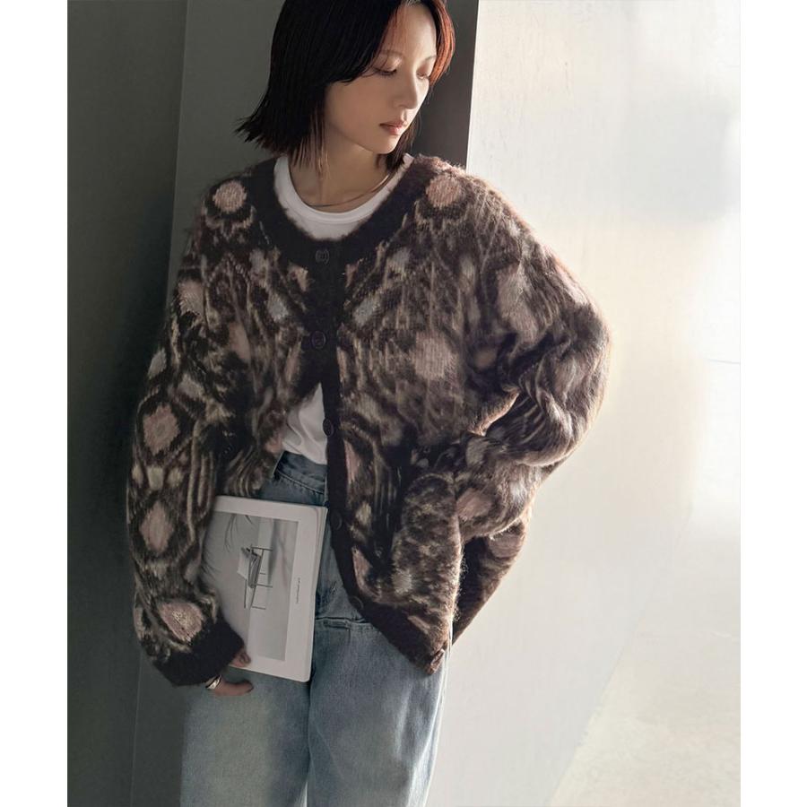 【 クラシカルエルフ classical elf 】カーディガン レディース 秋 トップス ヴィンテージ調 モヘアタッチ 前後 2way アンティーク ラグ モチーフ柄 | classicalelf | 11