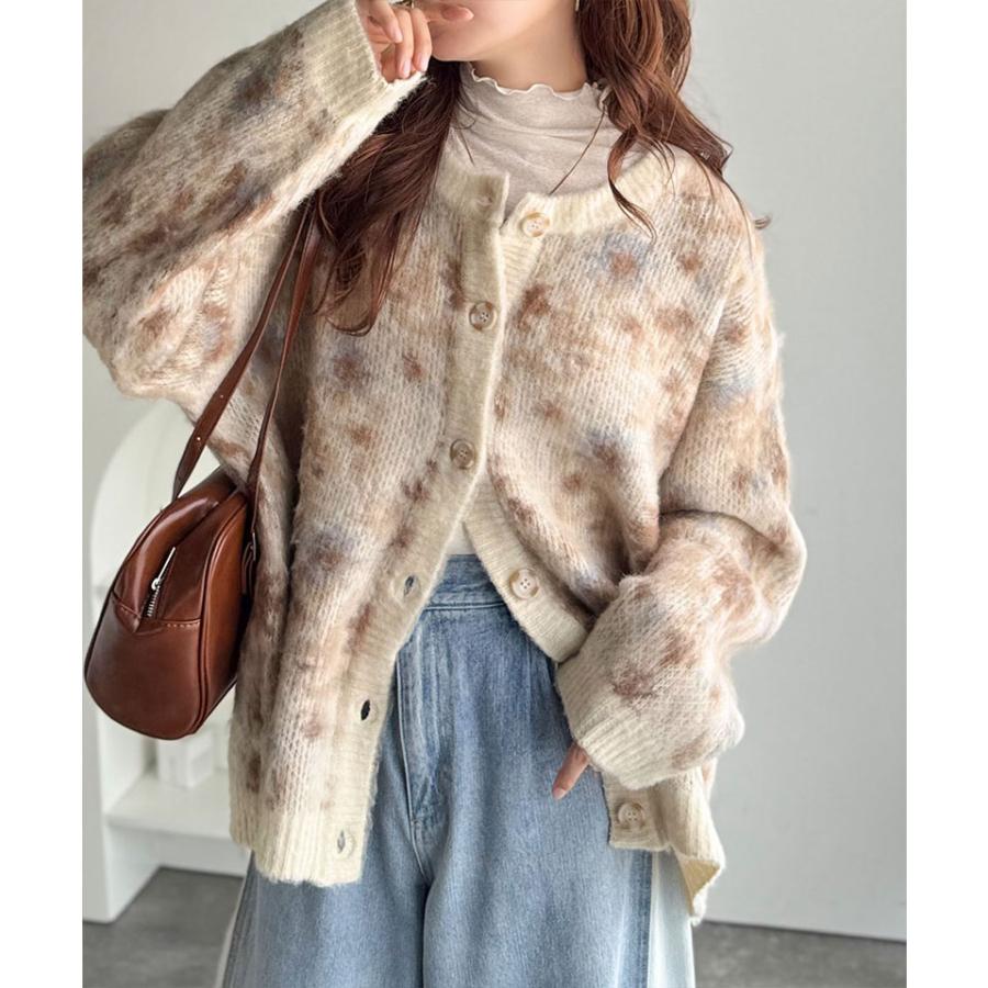 【 クラシカルエルフ classical elf 】カーディガン レディース 秋 トップス ヴィンテージ調 モヘアタッチ 前後 2way アンティーク ラグ モチーフ柄 | classicalelf | 04