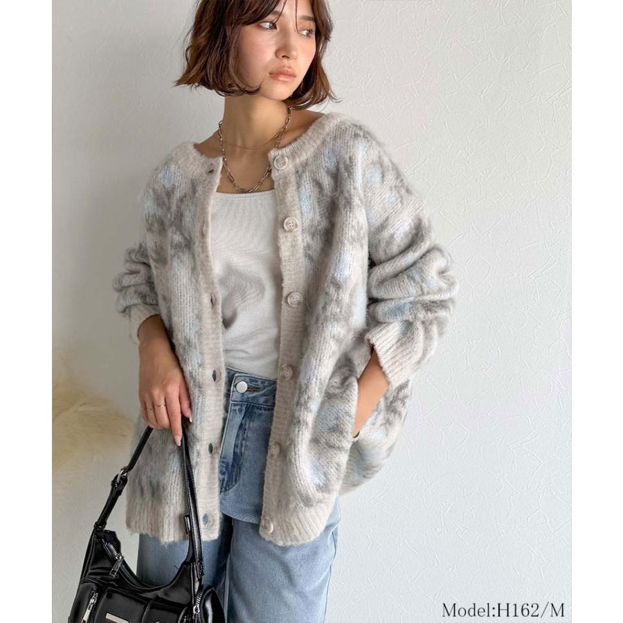 【 クラシカルエルフ classical elf 】カーディガン レディース 秋 トップス ヴィンテージ調 モヘアタッチ 前後 2way アンティーク ラグ モチーフ柄 | classicalelf | 05