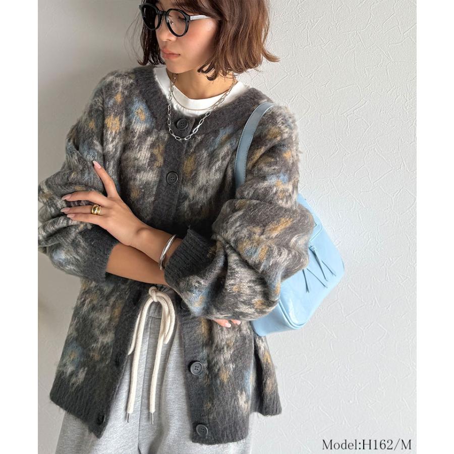 【 クラシカルエルフ classical elf 】カーディガン レディース 秋 トップス ヴィンテージ調 モヘアタッチ 前後 2way アンティーク ラグ モチーフ柄 | classicalelf | 08