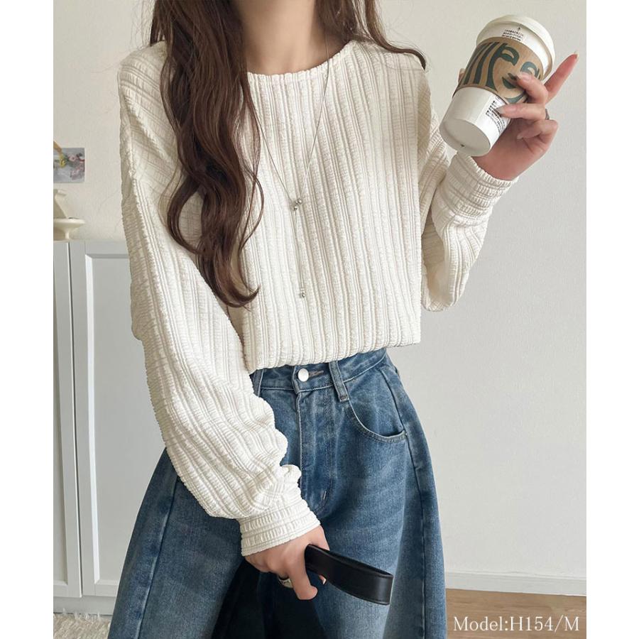 【 クラシカルエルフ classical elf 】トップス 秋 カットソー 長袖 レディース フクレジャガード ゆったり こなれ感 デイリー オフィス カジュアル | classicalelf | 02