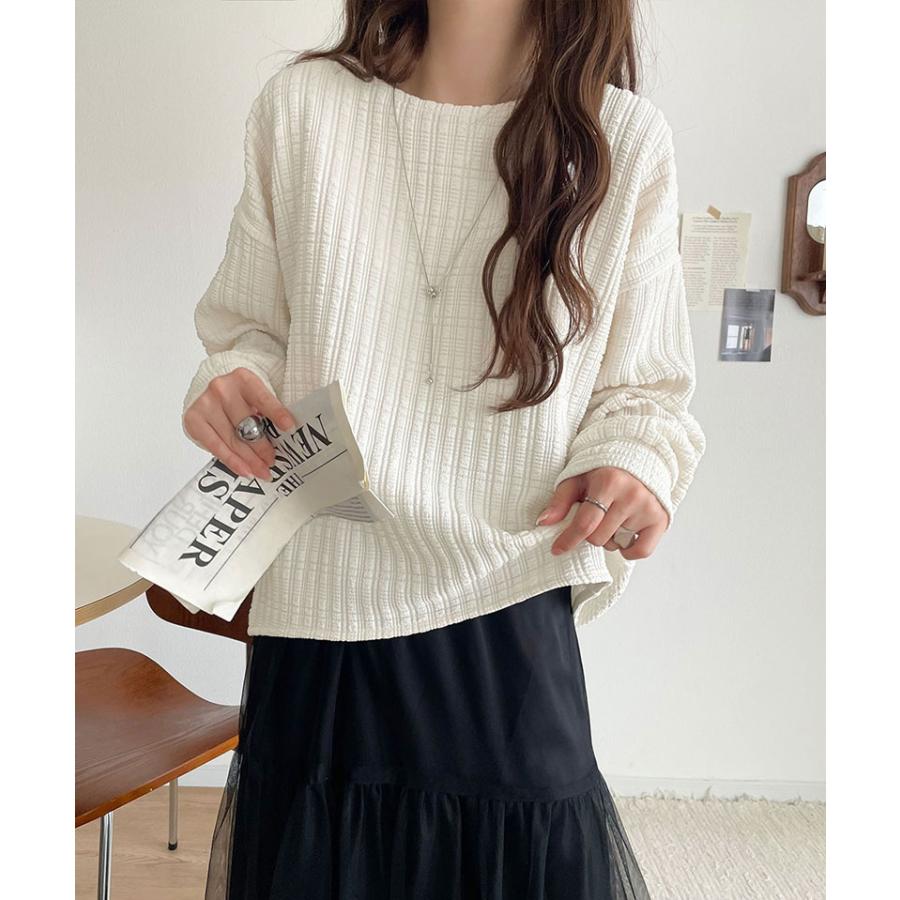 【 クラシカルエルフ classical elf 】トップス 秋 カットソー 長袖 レディース フクレジャガード ゆったり こなれ感 デイリー オフィス カジュアル | classicalelf | 04