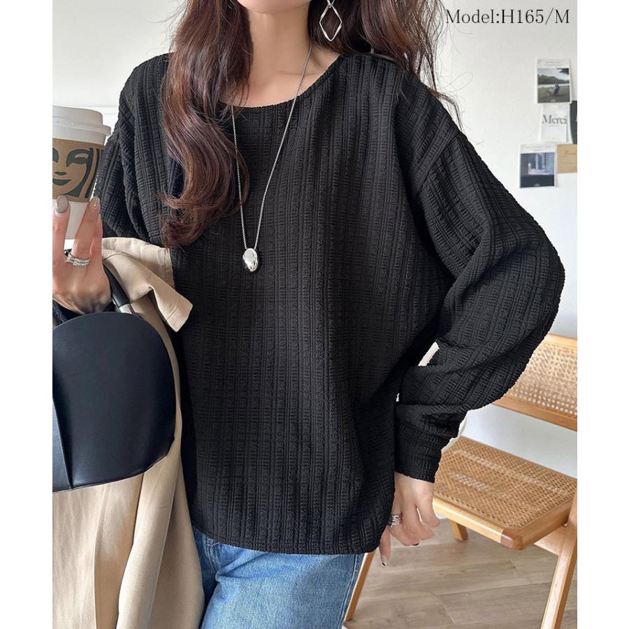 【 クラシカルエルフ classical elf 】トップス 秋 カットソー 長袖 レディース フクレジャガード ゆったり こなれ感 デイリー オフィス カジュアル | classicalelf | 06